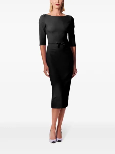 Carolina Herrera платье миди с вырезом-лодочкой, черный