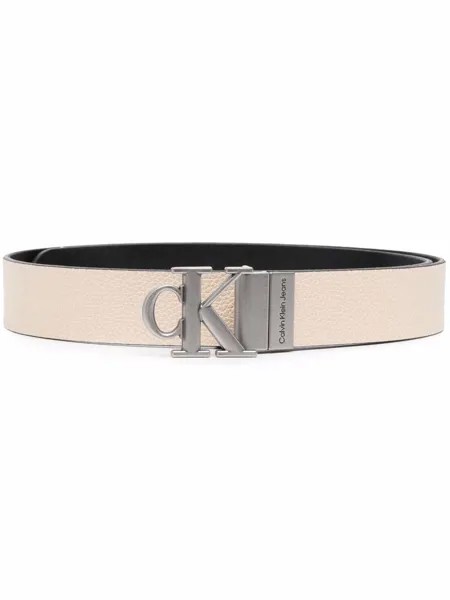 Calvin Klein logo-buckle leather belt