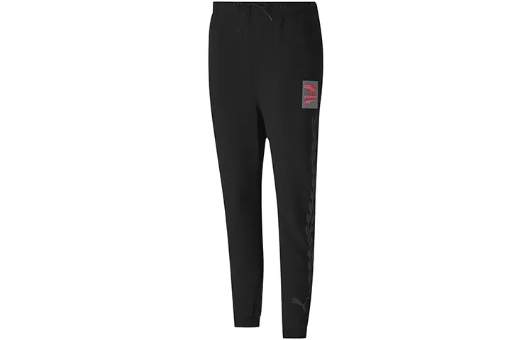 Женские трикотажные спортивные штаны Puma, цвет Black/Red
