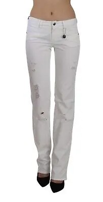 Джинсовые брюки CoSTUME NATIONAL CNC, белые хлопковые прямые прямые W30, рекомендуемая розничная цена 280 долларов США.