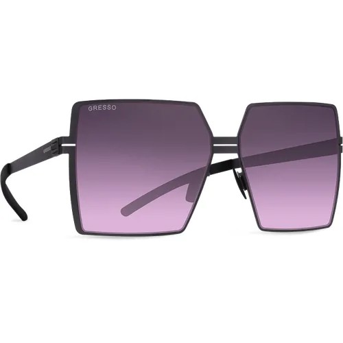 Солнцезащитные очки Gresso, квадратные, с защитой от УФ, градиентные, для женщин, черный