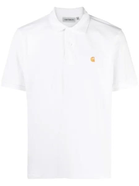 Carhartt WIP рубашка поло с вышитым логотипом, белый