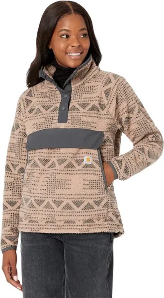 Куртка Fleece 1/4 Snap Front Jacket Carhartt, цвет Warm Taupe Geo Aztec