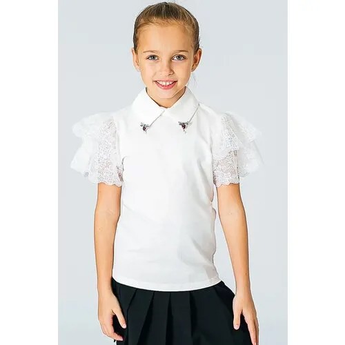 Школьная блуза Colabear, размер 154, бежевый