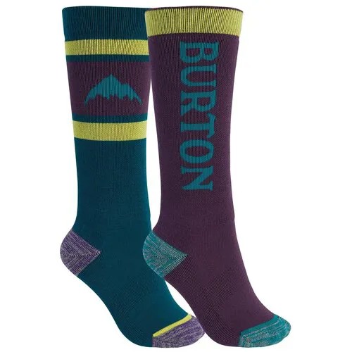 Носки BURTON 2020-21 Weekend Midweight Sock 2-Pack Green/Parachute Purple (US:S/M)