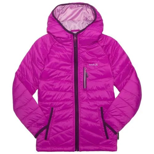 Куртка Kamik для девочек, капюшон, светоотражающие элементы, карманы, размер 116(6), мультиколор