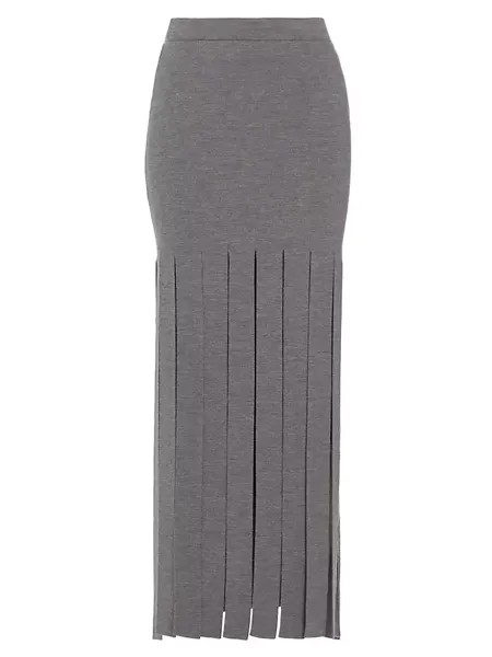 Шерстяная макси-юбка Streamer Michael Kors Collection, цвет banker melange