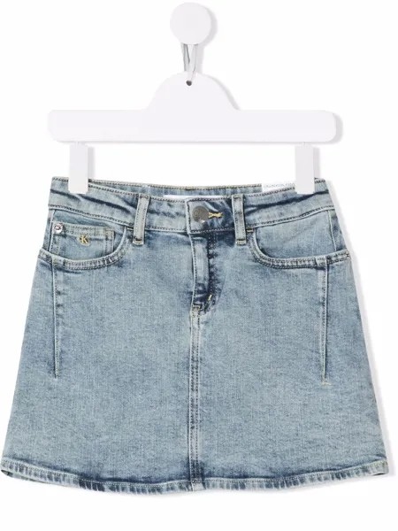 Calvin Klein Kids джинсовая юбка с нашивкой-логотипом