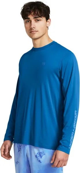 Рубашка Under Armour Iso-Chill Shorebreak Long Sleeve, цвет Photon Blue/Viral Blue