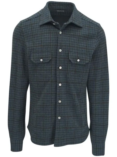 Kiton клетчатая рубашка, коричневый