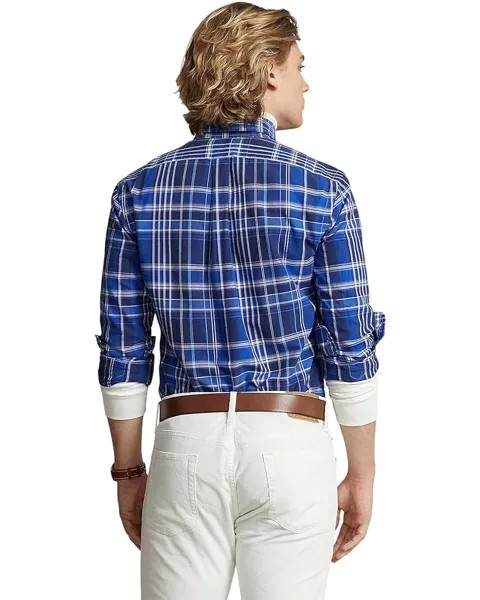 Рубашка Polo Ralph Lauren Classic Fit Plaid Oxford Long Sleeve Shirt, синий мульти