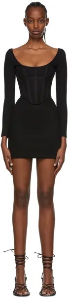 Черное хлопковое мини-платье Dion Lee