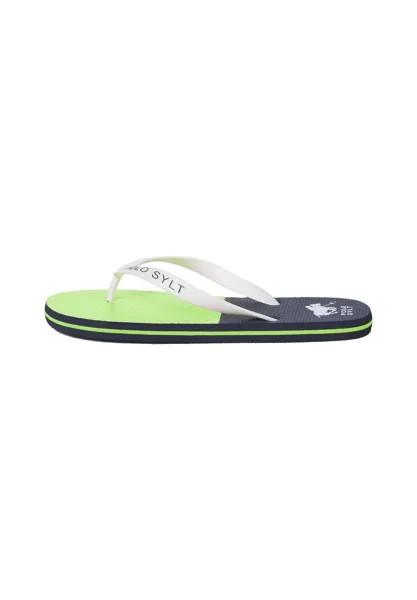 Пляжные сандалии унисекс с дизайном этикетки POLO SYLT, цвет Dark Blue Light Green