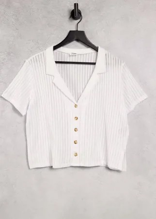 Белая футболка-поло с короткими рукавами Cotton:On-Белый