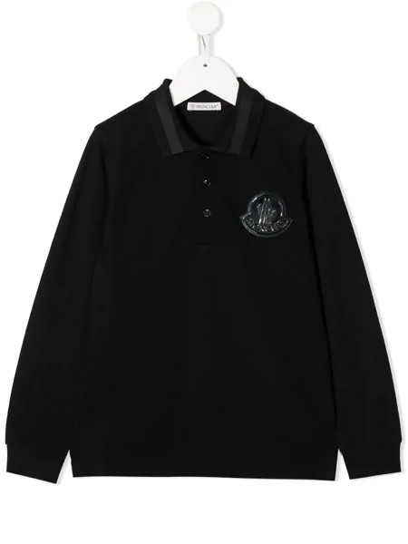Moncler Enfant рубашка поло с длинными рукавами и логотипом