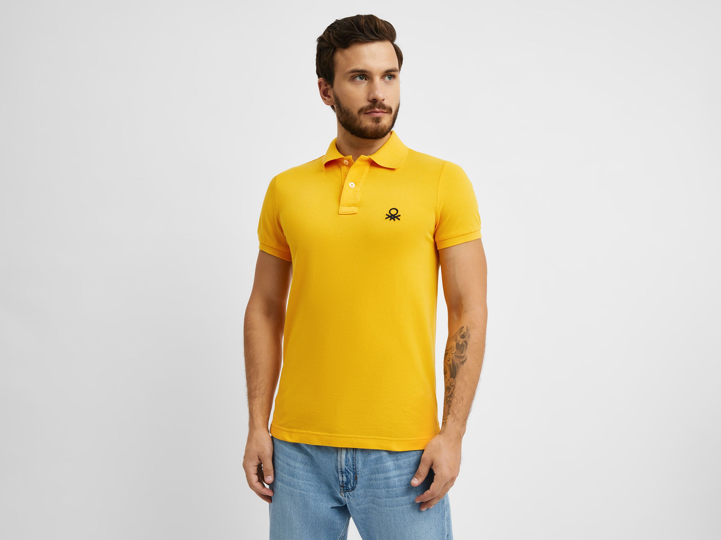 Футболка-поло мужская United Colors of Benetton 21A_3089J3178 желтая XS