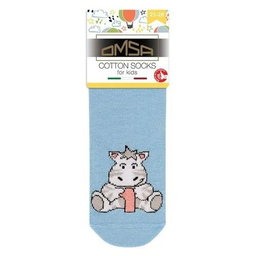 Носки Omsa размер 23-26, голубой, розовый