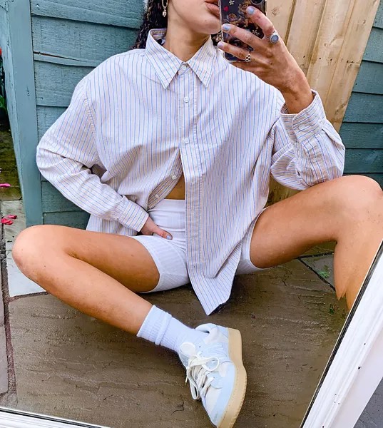Рубашка бойфренда в полоску в винтажном стиле Reclaimed Vintage Inspired-Мульти
