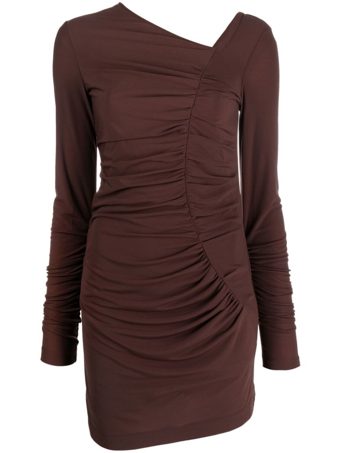 Helmut Lang платье асимметричного кроя, коричневый