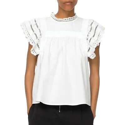 Женская белая хлопковая блузка Sea New York Rylee, пуловер, верхняя рубашка XXS BHFO 1725