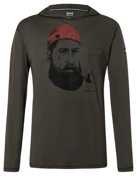 Лонгслив super.natural Merino, зеленый