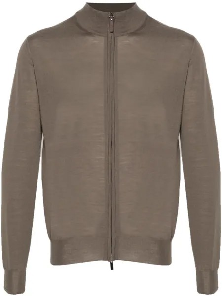 Canali кардиган из шерсти мериноса, коричневый