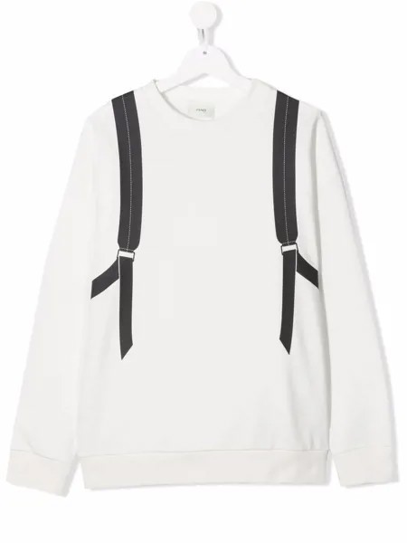 Fendi Kids топ с длинными рукавами и графичным принтом
