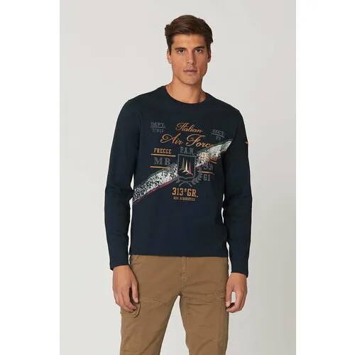 Лонгслив Aeronautica Militare, размер S, синий