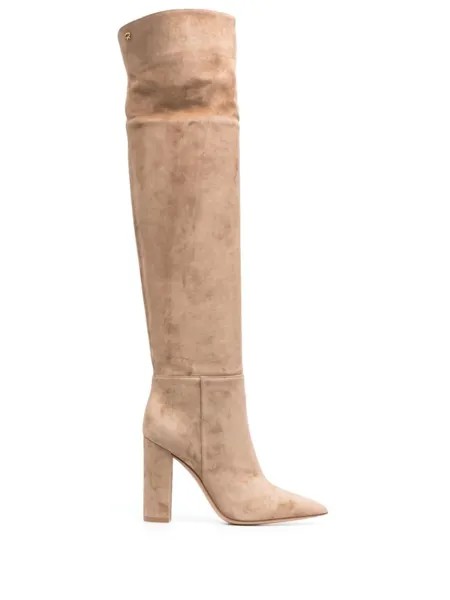 Gianvito Rossi сапоги с заостренным носком, нейтральный цвет