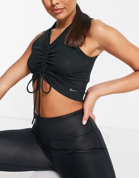 Черная майка с завязками Nike Yoga Dri-FIT-Черный