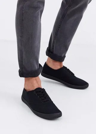 Черные парусиновые кеды ASOS DESIGN-Черный цвет