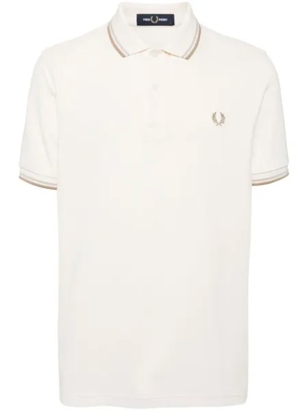 Fred Perry рубашка поло с вышитым логотипом, нейтральный цвет