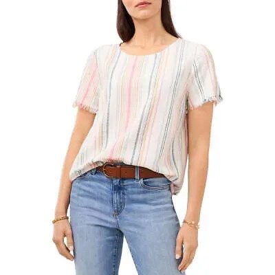 Женская белая укороченная футболка с потертым краем Vince Camuto XXS BHFO 0411