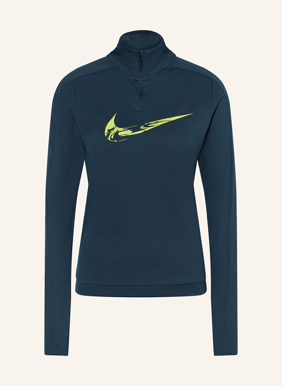 Рубашка для бега swoosh Nike, цвет DUNKELBLAU/NEONGRÜN
