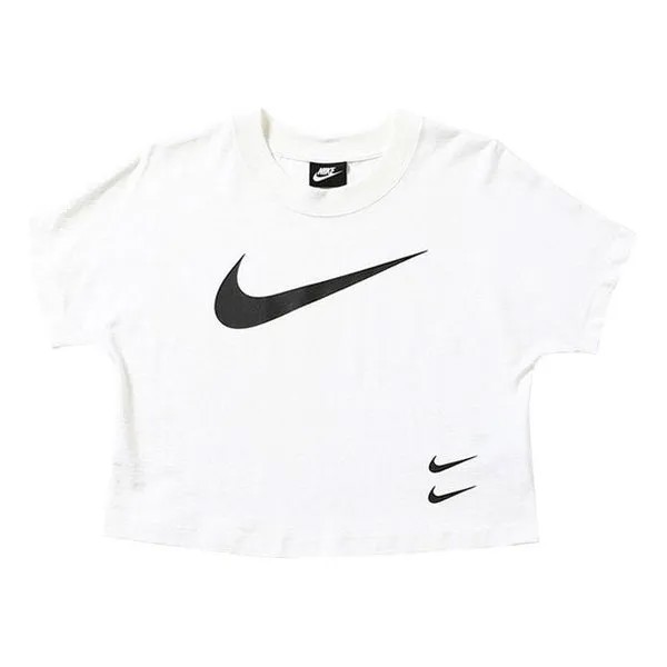 Футболка спортивная с логотипом swoosh повседневные короткие Nike, белый