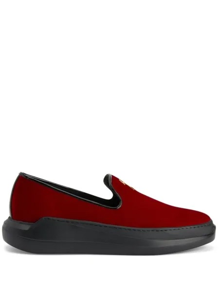 Giuseppe Zanotti лоферы Conley с логотипом, красный