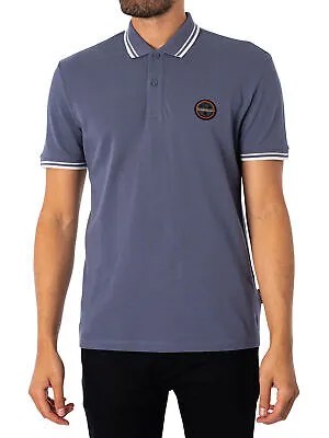 Мужская рубашка-поло с логотипом Napapijri, синяя