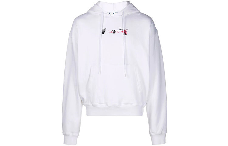 Акриловая толстовка с капюшоном и логотипом в виде стрелы Off-White, белый