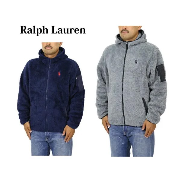 Плюшевая флисовая куртка с капюшоном и молнией в стиле ретро Polo Ralph Lauren — 2 цвета —