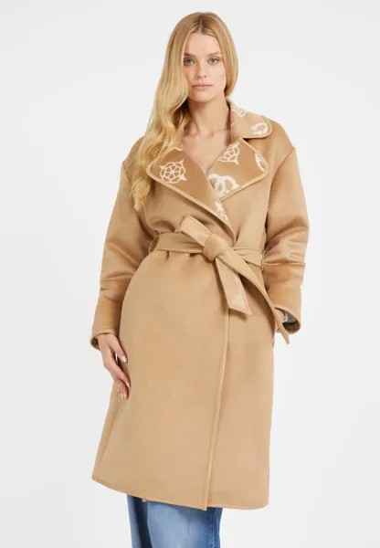 Классическое пальто Ludovica Logo Wrap Coat Guess, бежевый