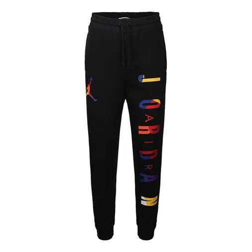 Спортивные штаны Air Jordan Rivals Loopback Colorful Alphabet Logo Sports Long Pants Black, черный