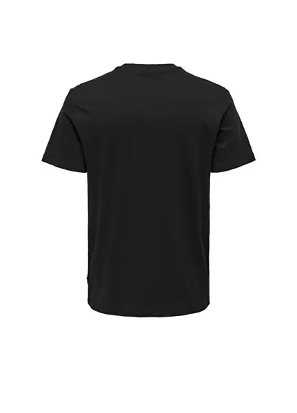 Черная мужская футболка с круглым вырезом и принтом Only & Sons