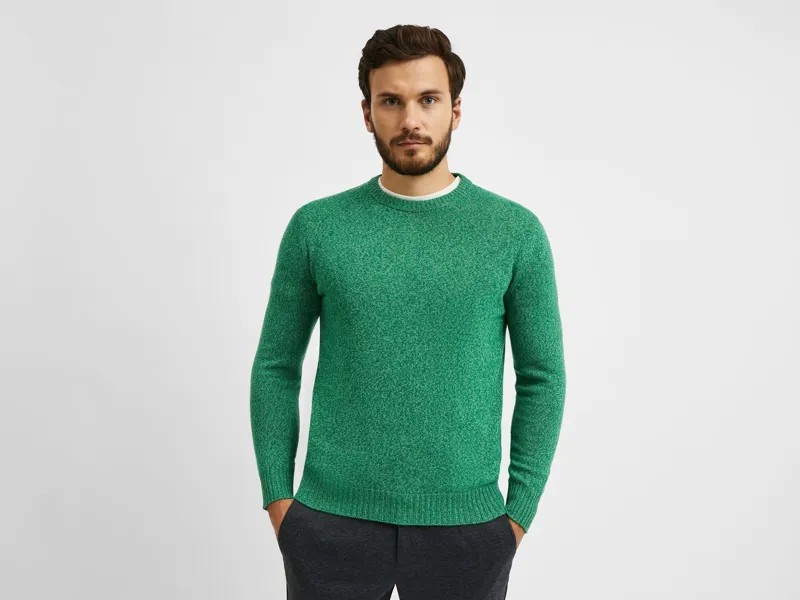 Джемпер мужской United Colors of Benetton 21A_1235U1N67 зеленый XL