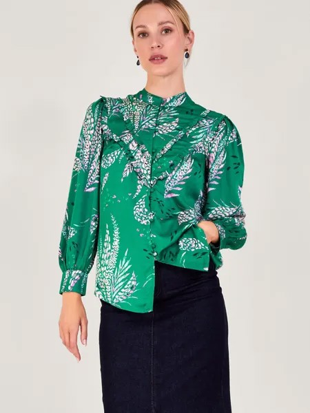 Блузка с принтом Lucillie Monsoon, зеленый/мульти