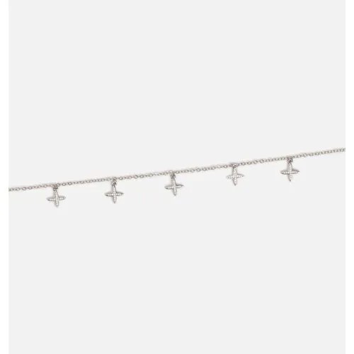 Колье VERUSCHKA JEWELRY, фианит, длина 38 см, серебряный
