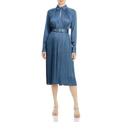 Lafayette 148 Женское синее длинное вечернее платье макси Etienne с поясом L BHFO 9437