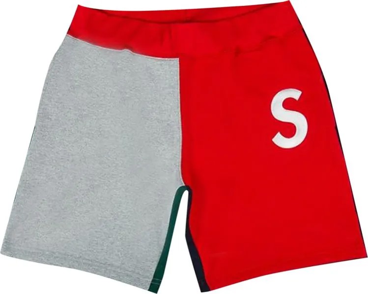 Спортивные шорты Supreme S Logo Colorblocked Sweatshort 'Red', красный