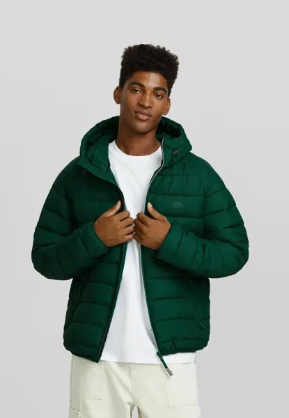 Куртка зимняя Weight-Puffer Bershka, зеленый