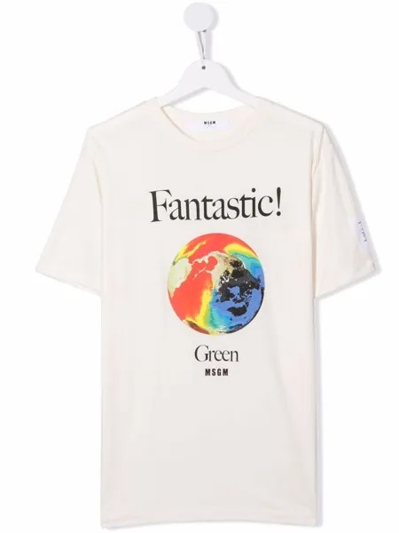 MSGM Kids футболка с принтом