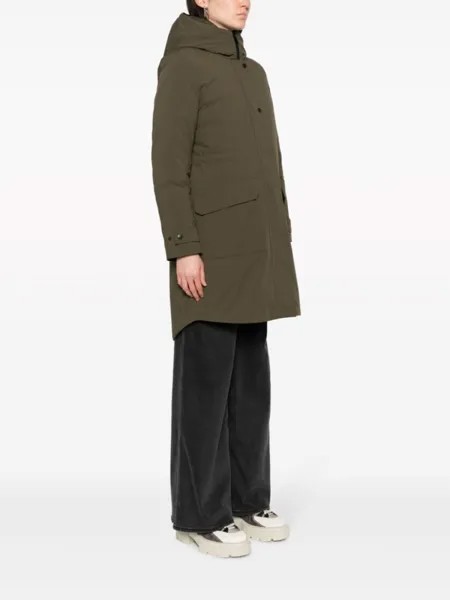 Woolrich пуховик с капюшоном, зеленый